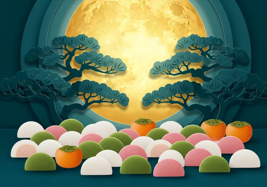 Editorial illustration of Chuseok