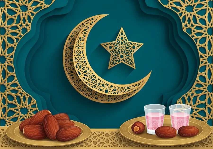 Editorial illustration of Eid al-Fitr