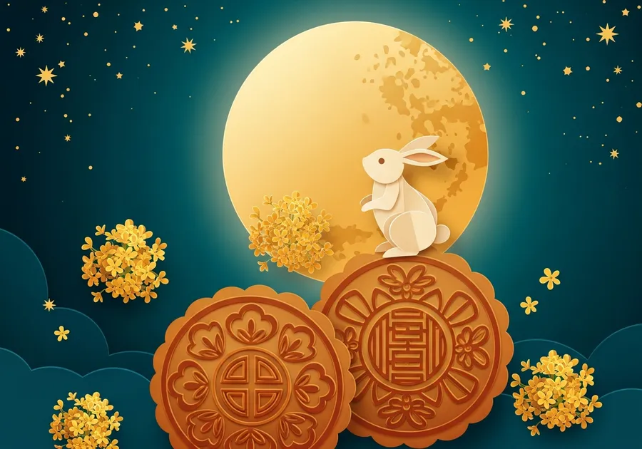 Editorial illustration of Mid-Autumn Festival