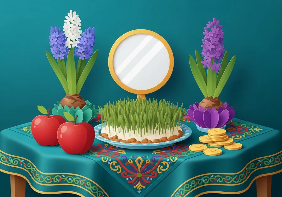 Editorial illustration of Nowruz