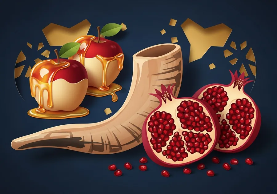 Editorial illustration of Rosh Hashanah