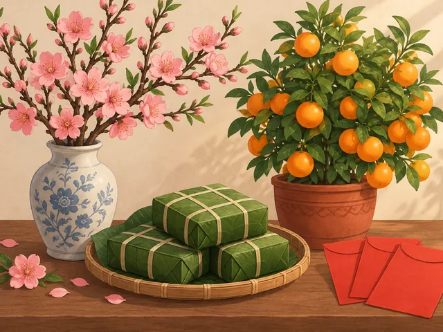 Editorial illustration of Tết